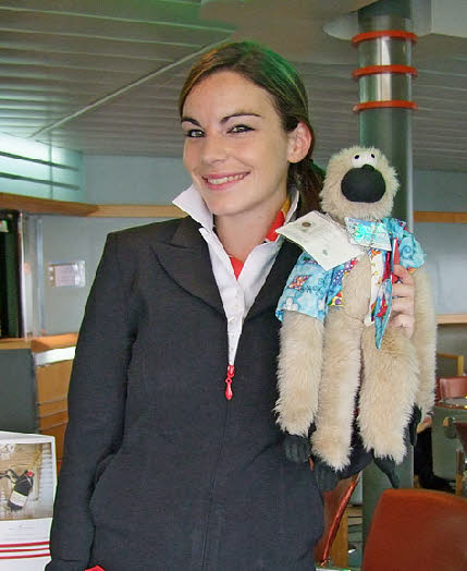 18 - Minkey is a hit with Mary the Brittany Ferries Lady