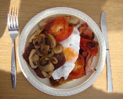 4 - Woohoo - the Full english on paper plates = no washing up!